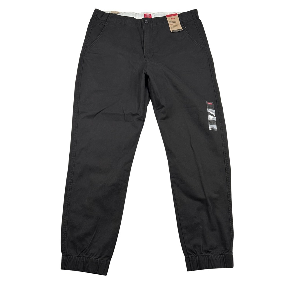Levis XX Chino Joggers Mens Large Woven Black Stretch Tapered Leg Pants Skater